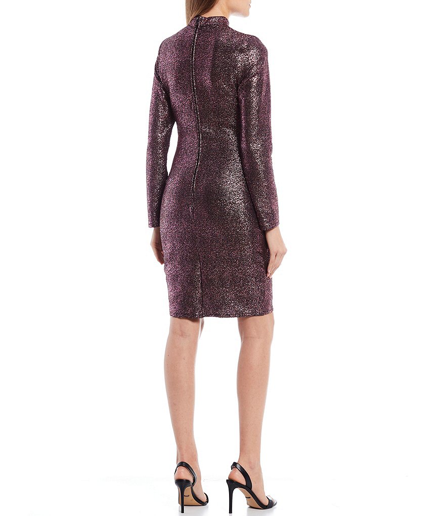 Jump Sleeveless Cowlneck Sheath Satin Dress