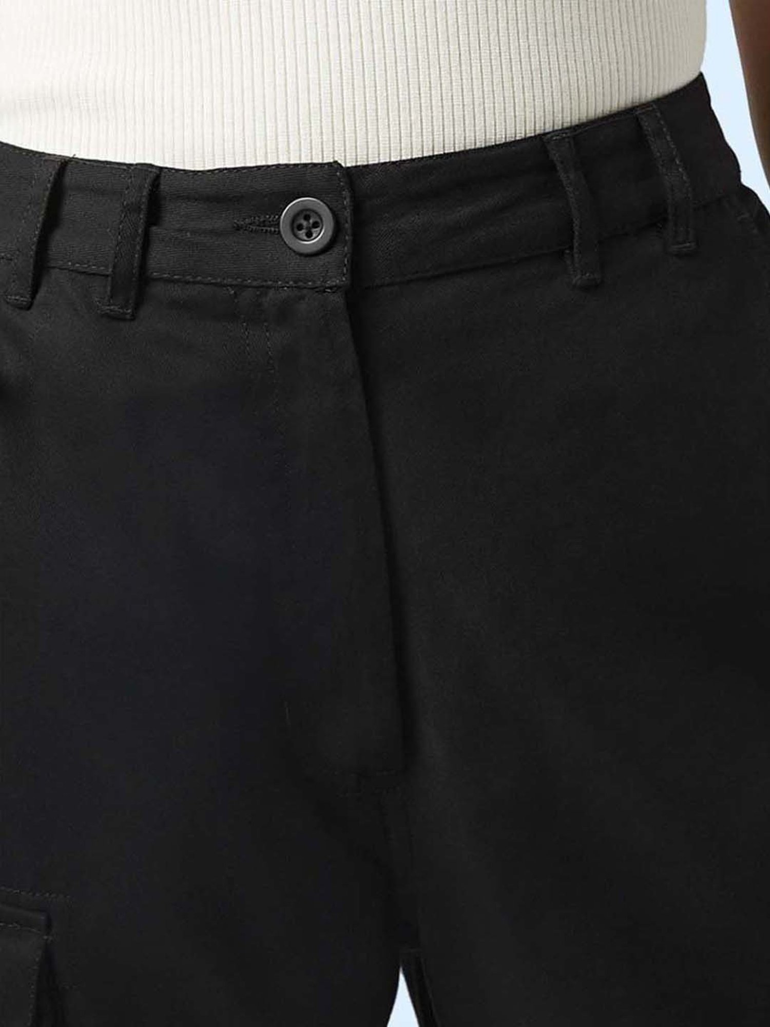 SF Jeans by Pantaloons Black Cotton Pants