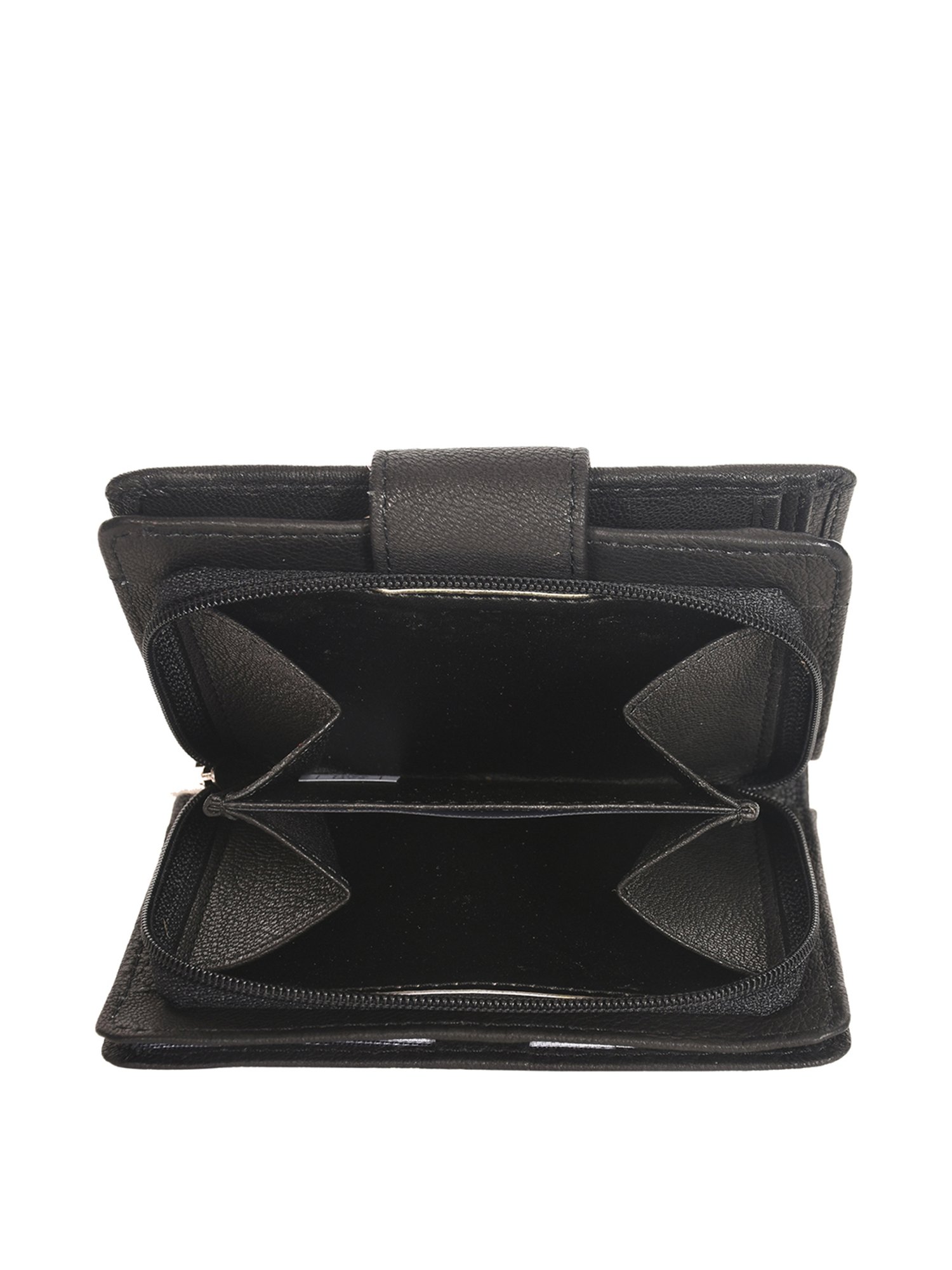 SASSORA Black Solid Rfid Bi-Fold Wallet for Women