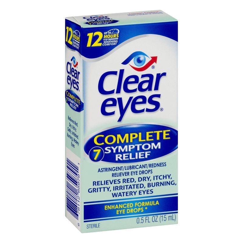 Clear Eyes Complete 7 Symptom Relief Enhanced Formula Eye Drops - 0.5 fl oz