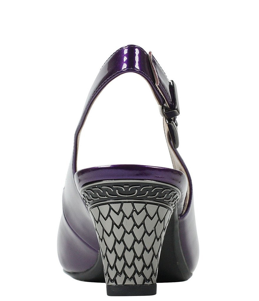 J. Renee Mayetta Slingback Pearlized Patent Dress Metal Heel Pumps