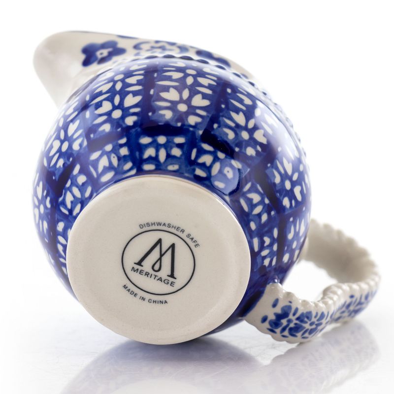 Meritage Botany 5.5 Inch 10 Ounce Stoneware Creamer in Deep Blue
