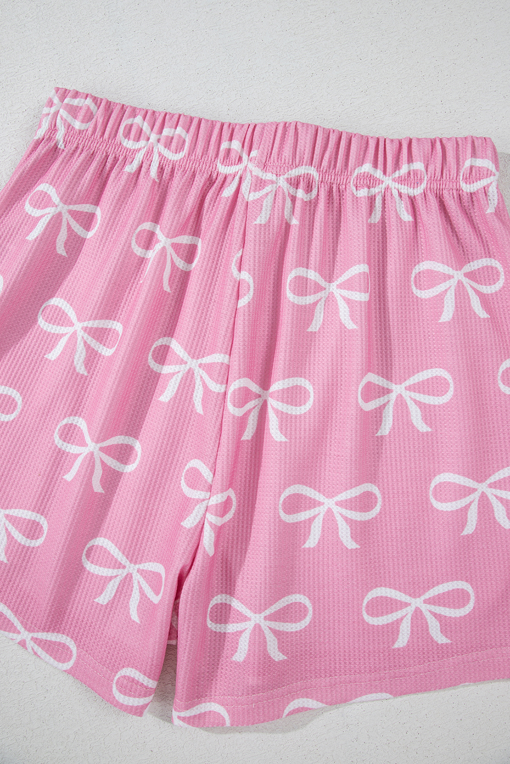 Skobeloff Textured Ruffle Split Top and Drawstring Shorts Set