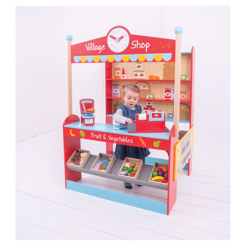 Bigjigs Toys Village Shop Wooden Role Play Toy