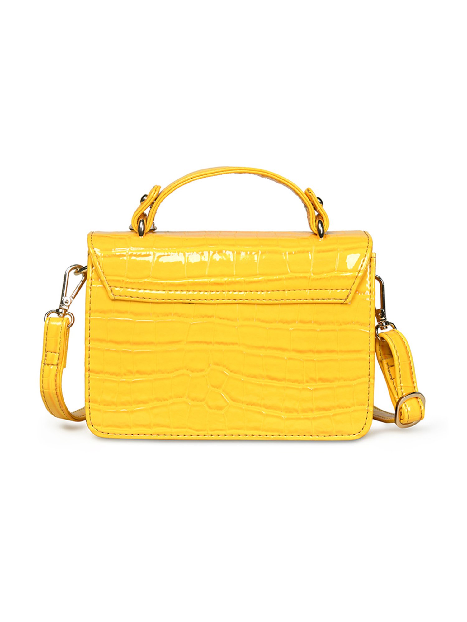 PELLE LUXUR Yellow Animal Effect Small Cross Body Bag