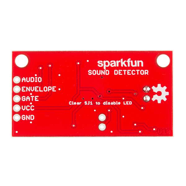SparkFun Sound Detector Audio sensing breakout Three different outputs Audio Presence of sound Binary indication Amplitude Analog representation VCC: 3.5V to 5.5V Ideal voltage is 5V