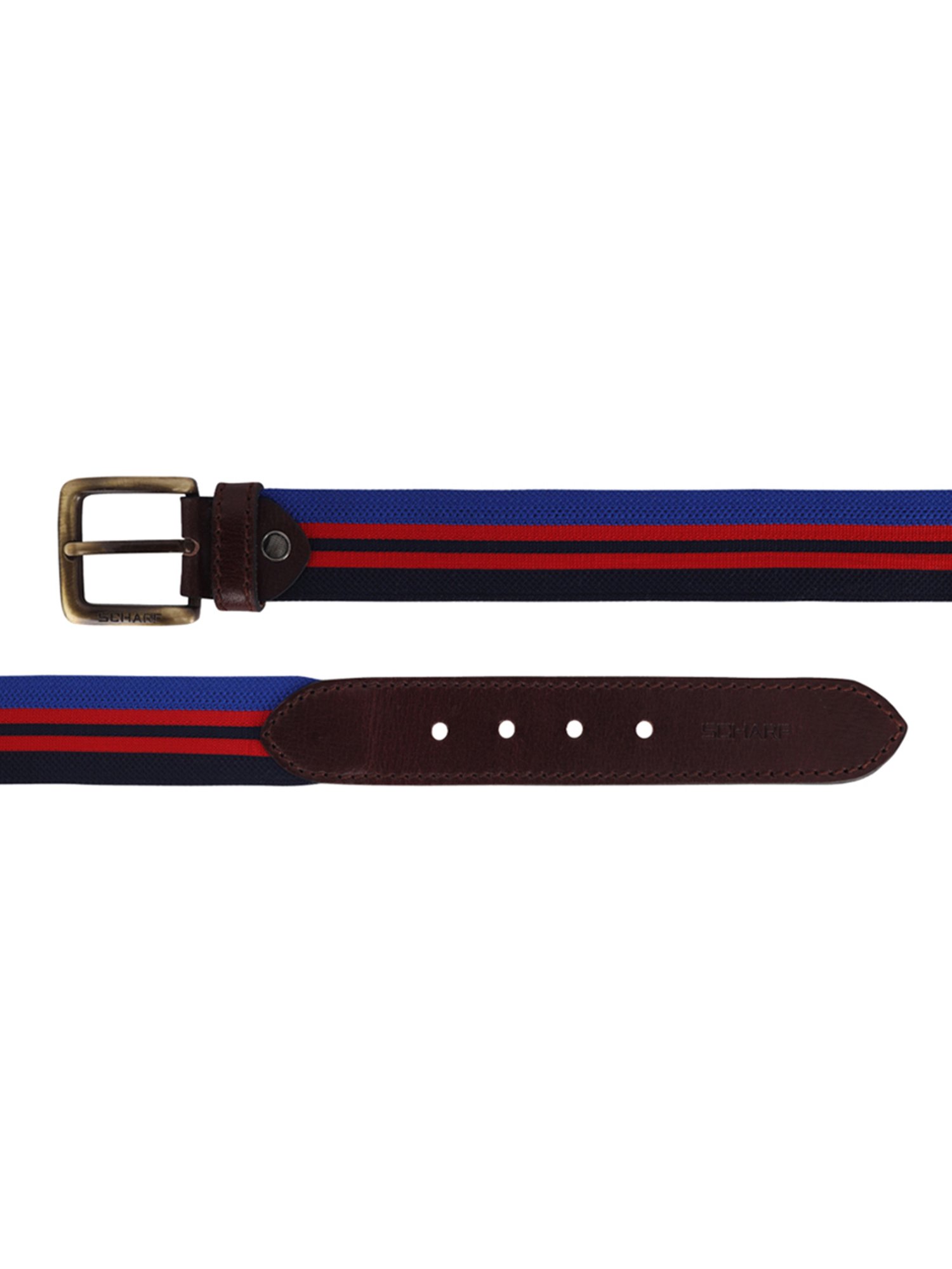 SCHARF Multicolor Twister Canvas Leather Casual Belt for Men