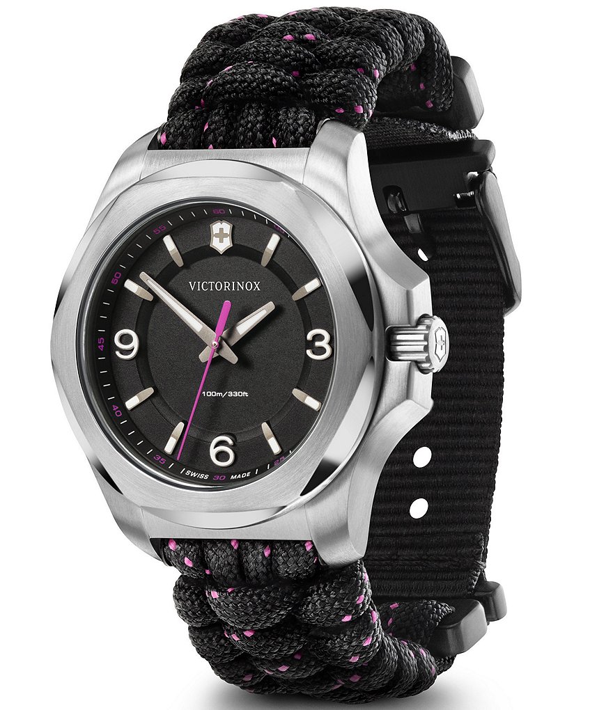 Victorinox Swiss Army I.N.O.X. V Women's Black Analog Fabric Bracelet Watch