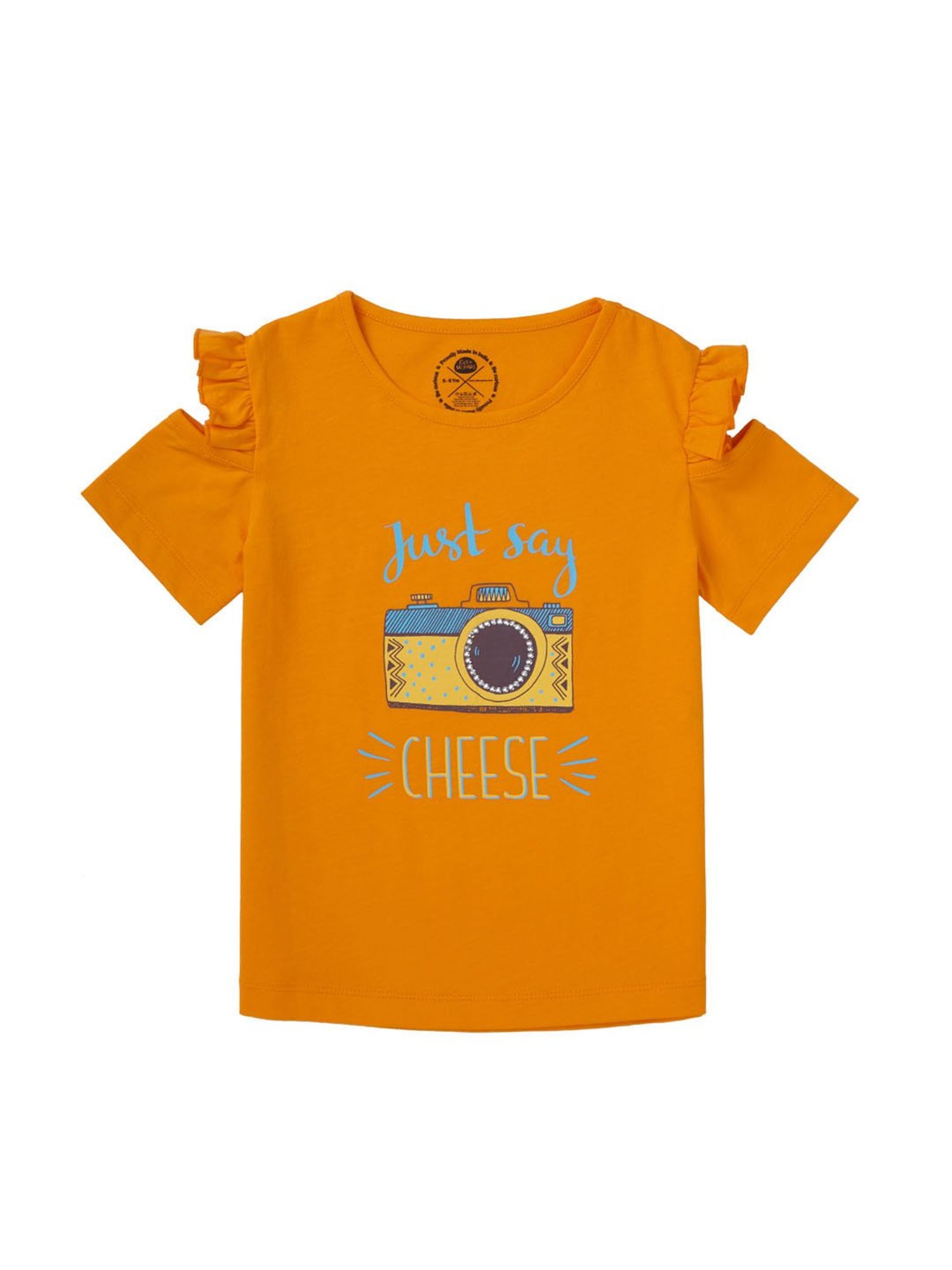 Cub McPaws Kids Orange Printed  Top
