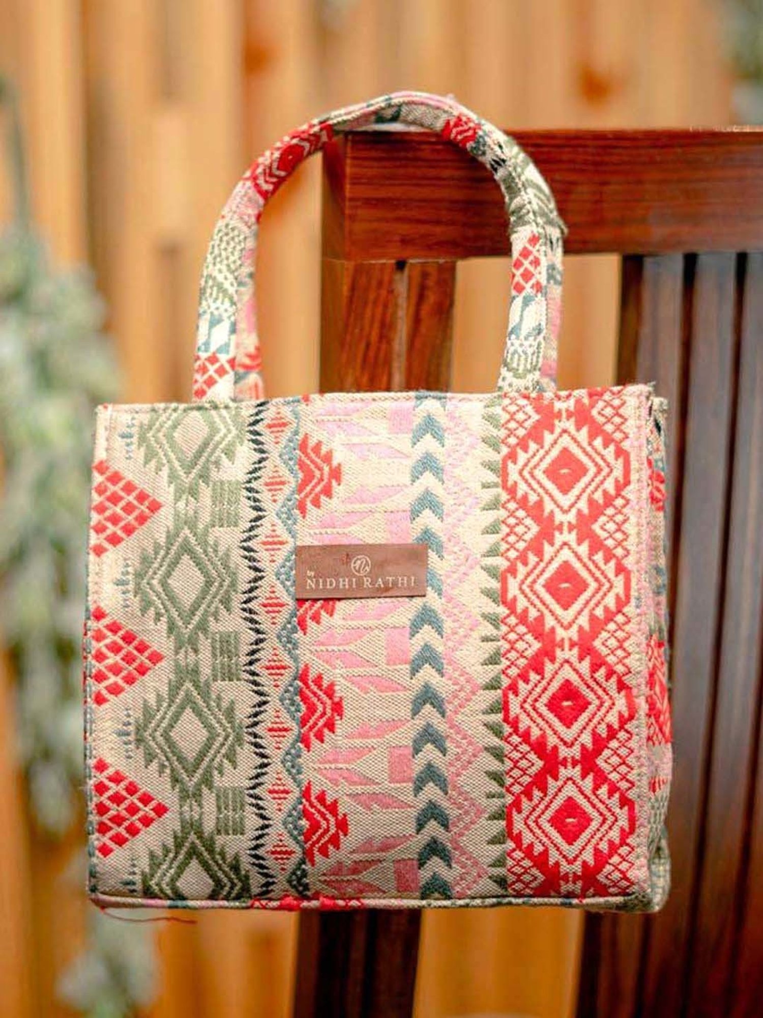 NR by Nidhi Rathi Multicolor Textured Medium Handbag