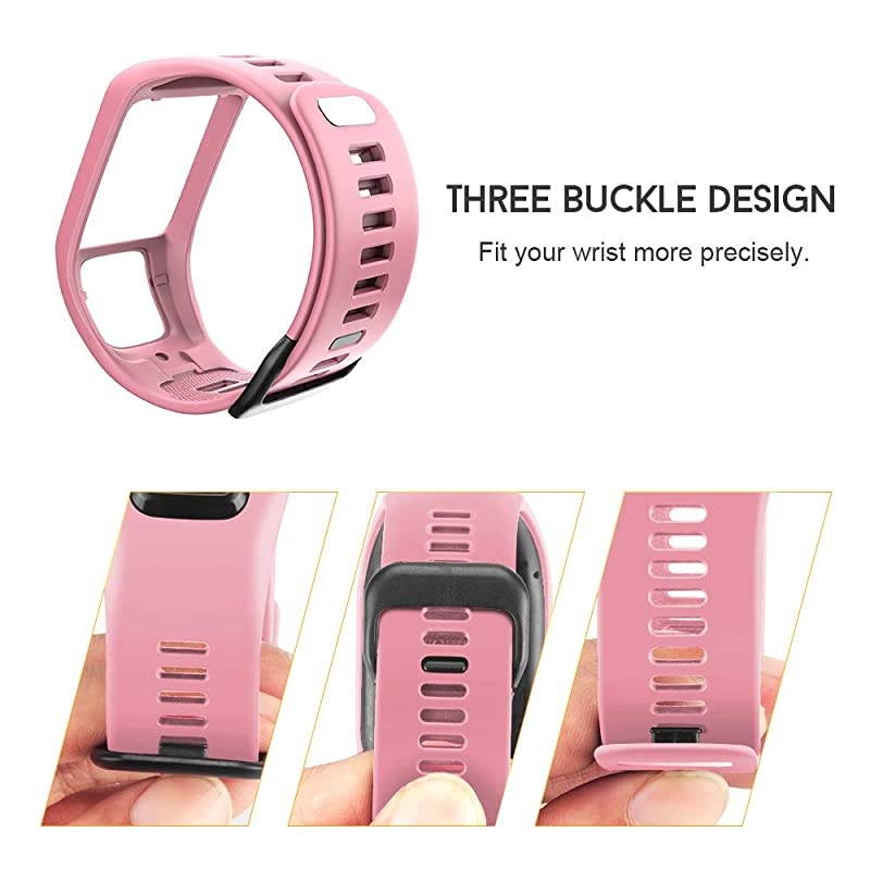 Compatible with Spark 3/Golfer 2/Adventurer/Runner 2/3/ Silicone Watch Band Replacement for Spark/Spark 3/Golfer 2/Adventurer/Runner 2/3 Smartwatch (Black/Orange)