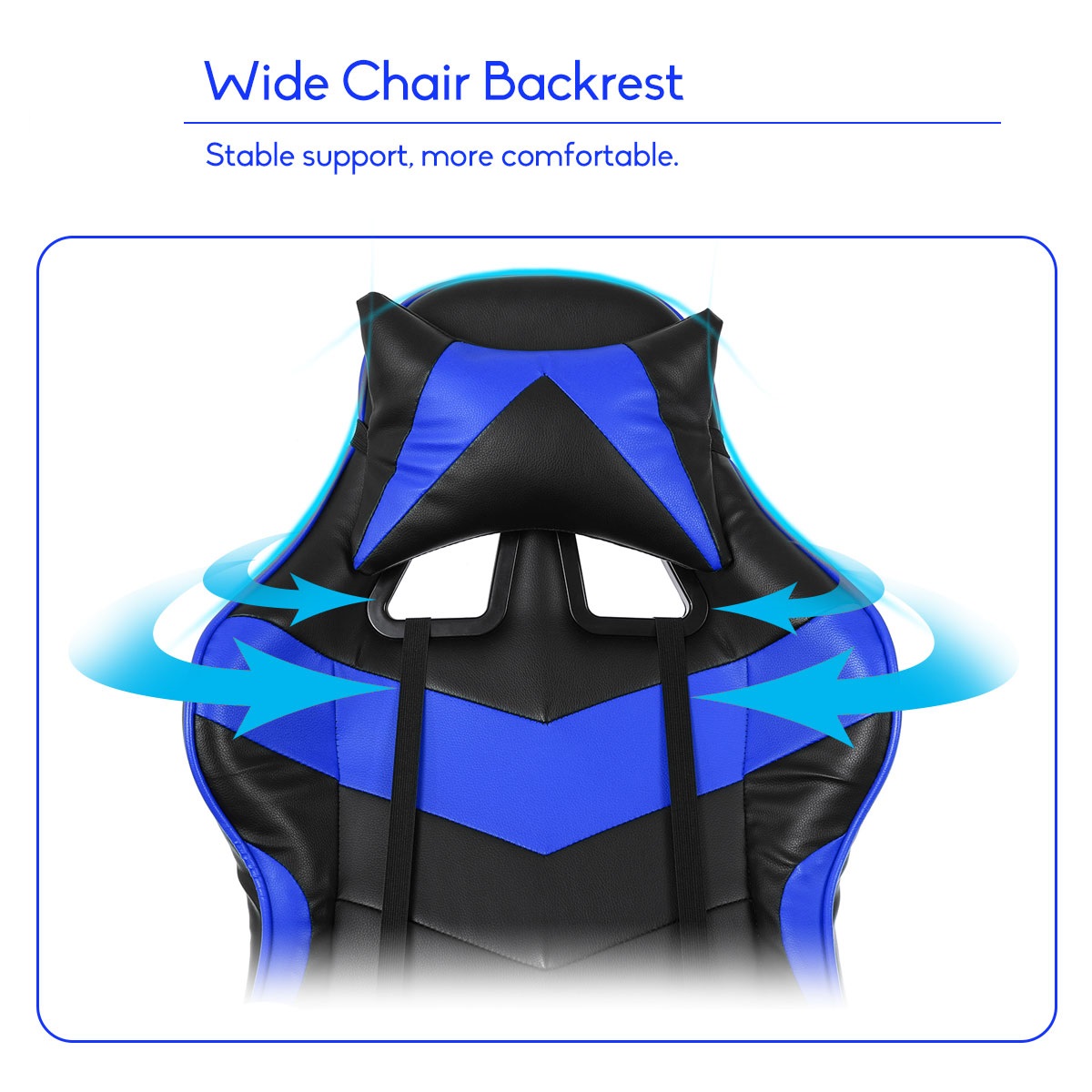 Executive Office Chair Racing Gaming Chair Leather Computer Recliner Swivel Lift