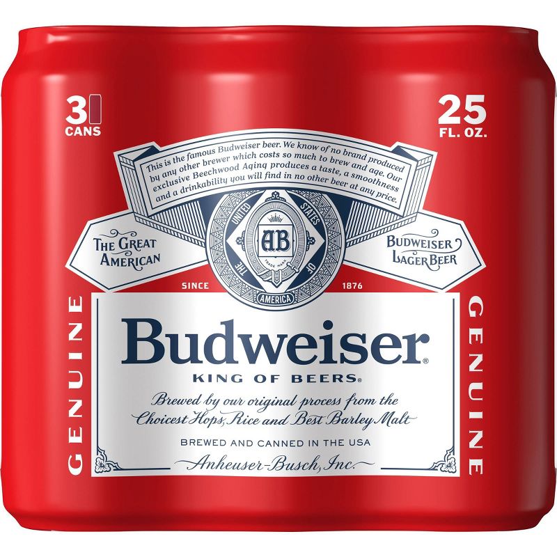 Budweiser Lager Beer - 3pk/25 fl oz Cans