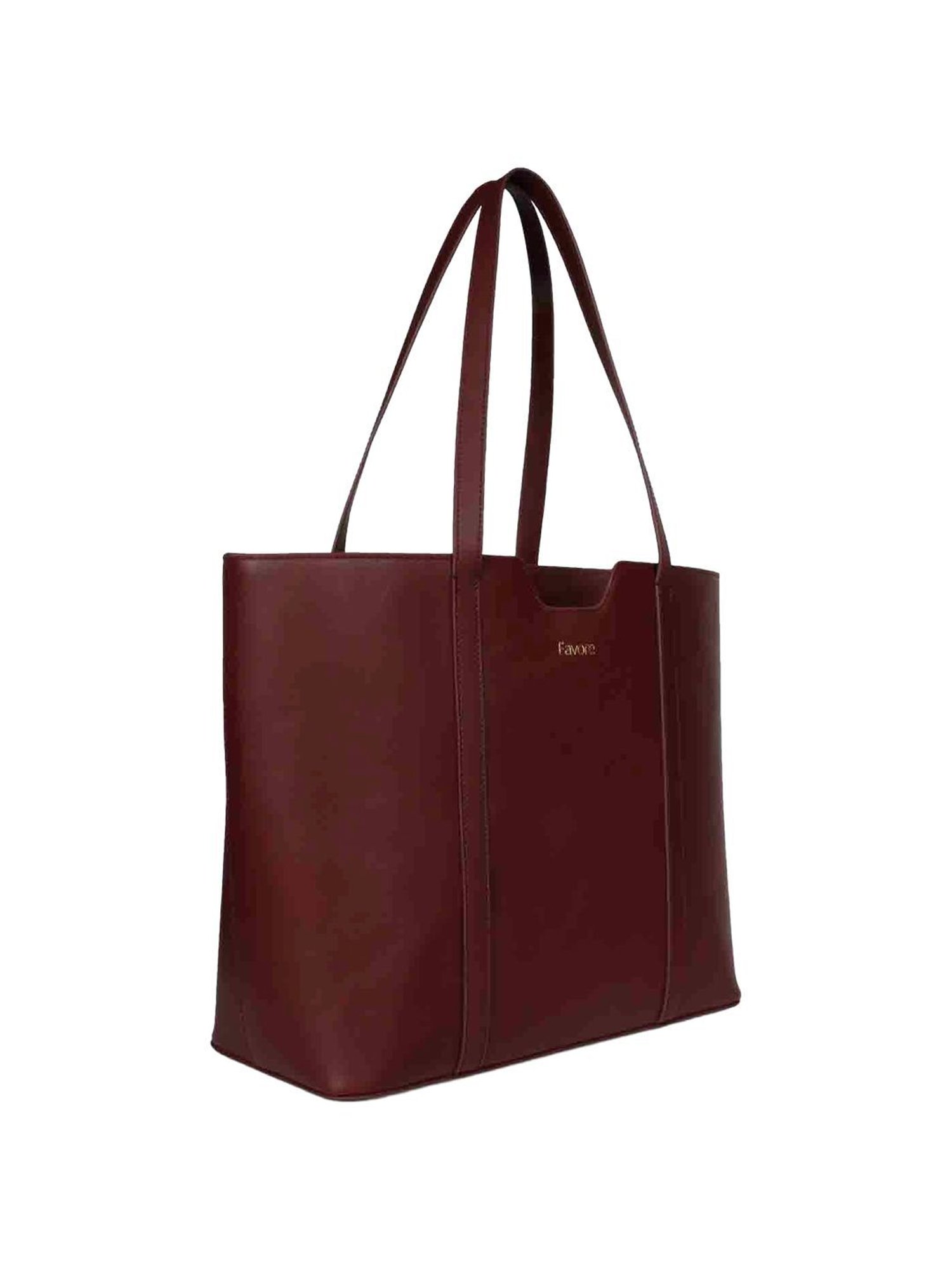 Favore Maroon Solid Medium Totes