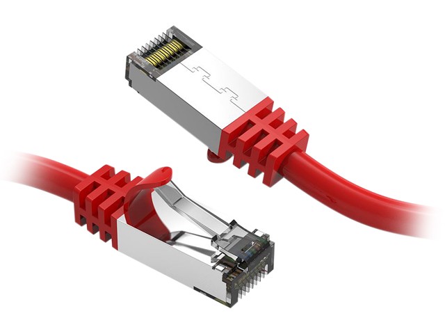 Nippon Labs 60CAT8-3-26RD Cat8 Ethernet Cable 3 feet Slim Series - Red | 2GHz, 40G, S/FTP - Shielded 40Gbps 2000Mhz SFTP Patch Cord, Cat8 RJ45 Cable - in Wall, Outdoor for Router, Modem, etc.