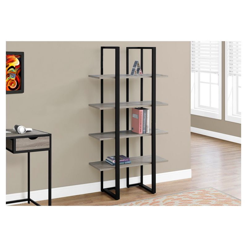 60" Metal Bookcase Dark Taupe - EveryRoom
