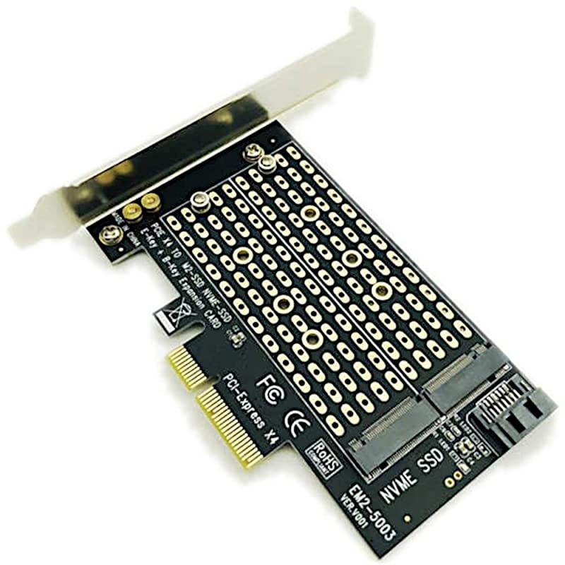 M2 to PCIe NVMe and SATA SSD Dual M Key andor B Key Adapter Card 2242 2260 2280 M2 Drive to Desktop PCI Express x4 x8 x16 Slot Includes Brackets