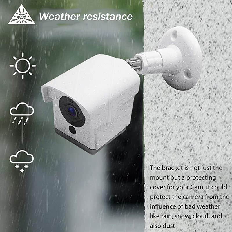 Cam Outdoor Mount Weatherproof Wall Mount for Cam 1080p HD Camera 360 Degree Protective Adjustable Housing Mounting BracketWhite 2 Pack
