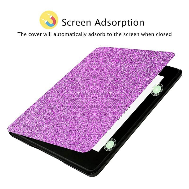 PU Leather Case for Allnew Kindle Paperwhite 10th Gen 2018 Release onlyWill Not fit Prior Gen Kindle Devices Shinning Purple