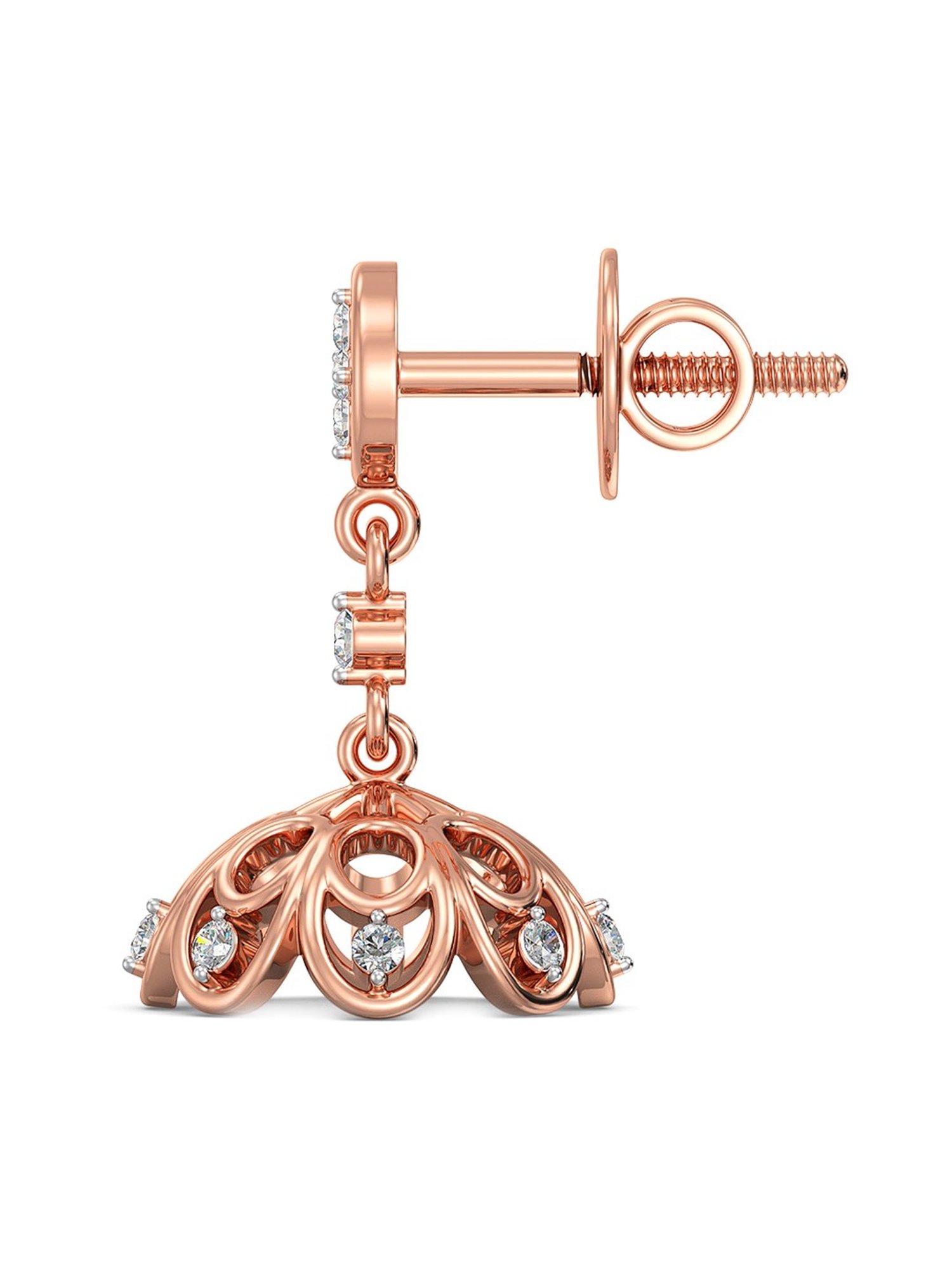 Joyalukkas 18 kt Gold & Diamond Jhumki Earrings