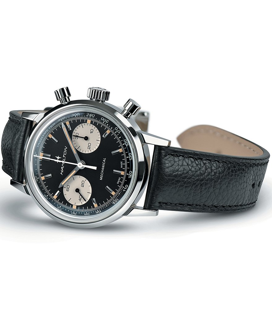 Hamilton American Classic Intra-Matic Chronograph Leather Strap Bracelet Watch