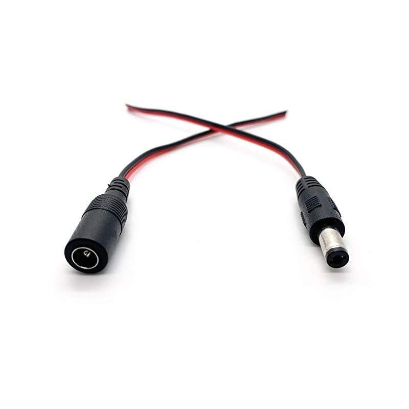 Power Plug Pigtail Cable Male Female Power Plug Pigtail CablePack of 20 PTM10F10
