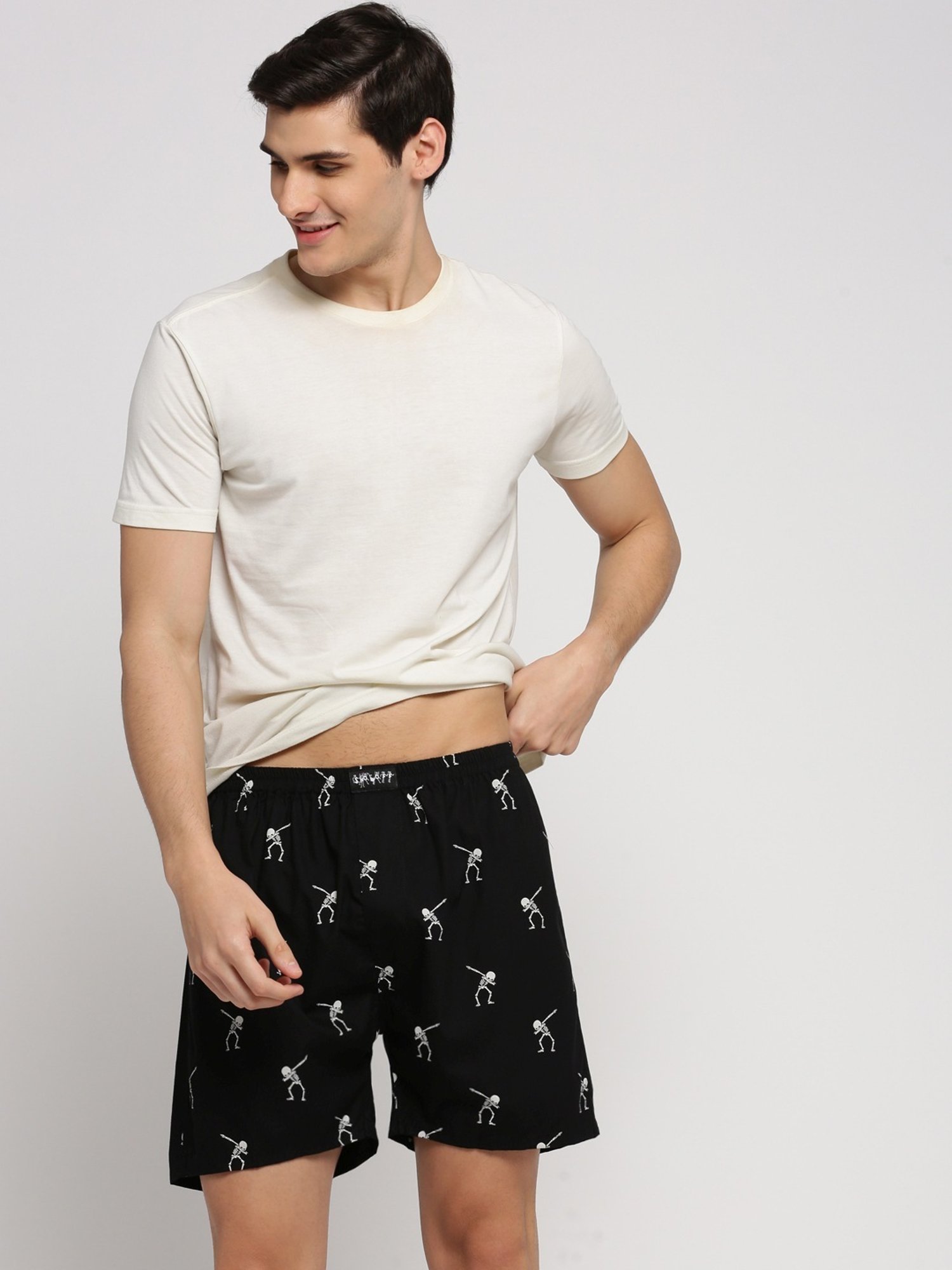 SHOWOFF Black Slim Fit Printed Boxers