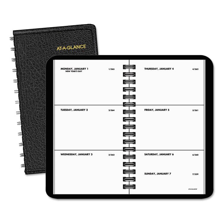 AT-A-GLANCE 70-035-05 Weekly Planner, 2 1/2 X 4 1/2, Black, 2017