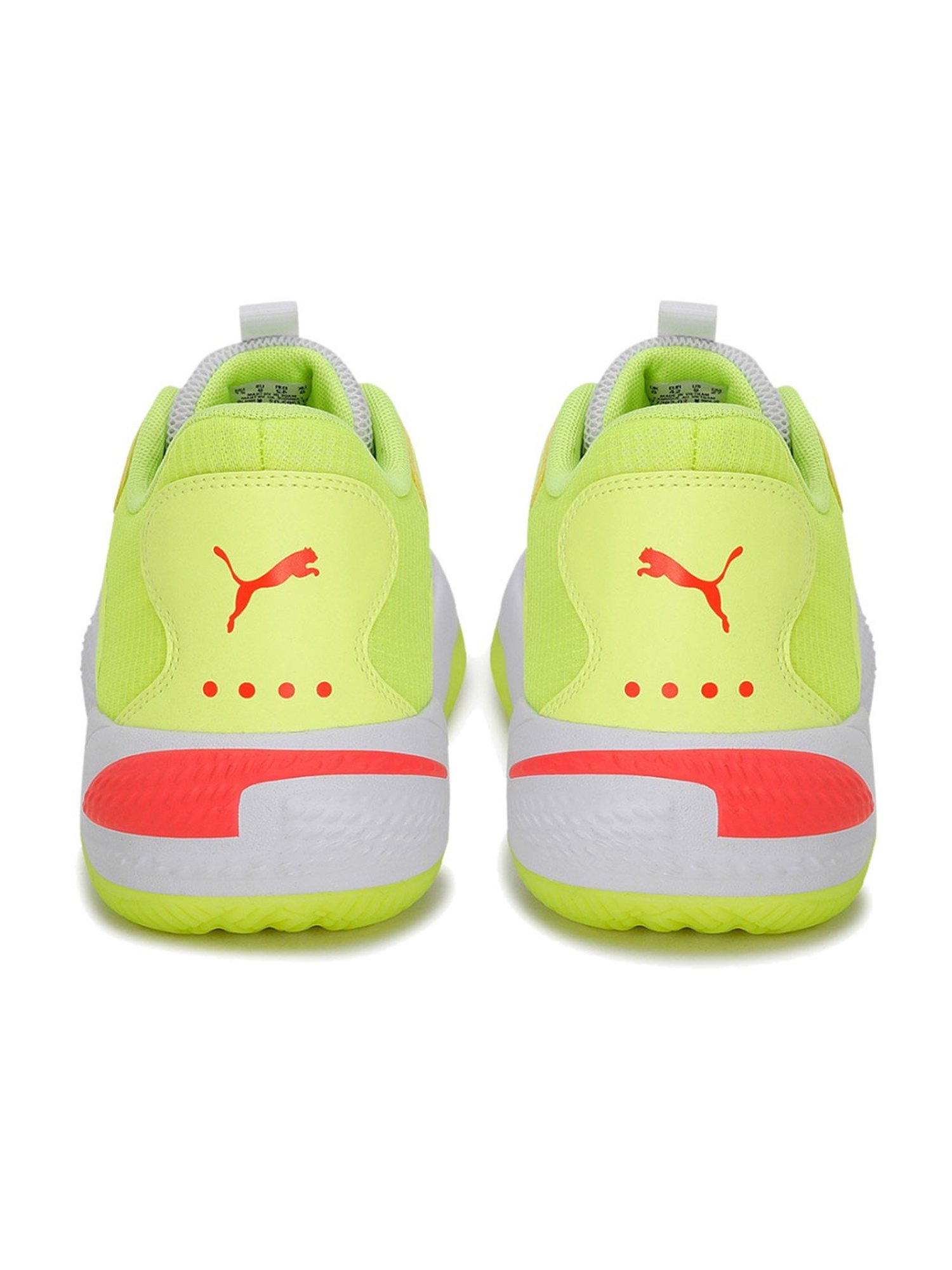 Puma Men's Court Rider 2.0 Glow Stick White & Green Basketball Shoes