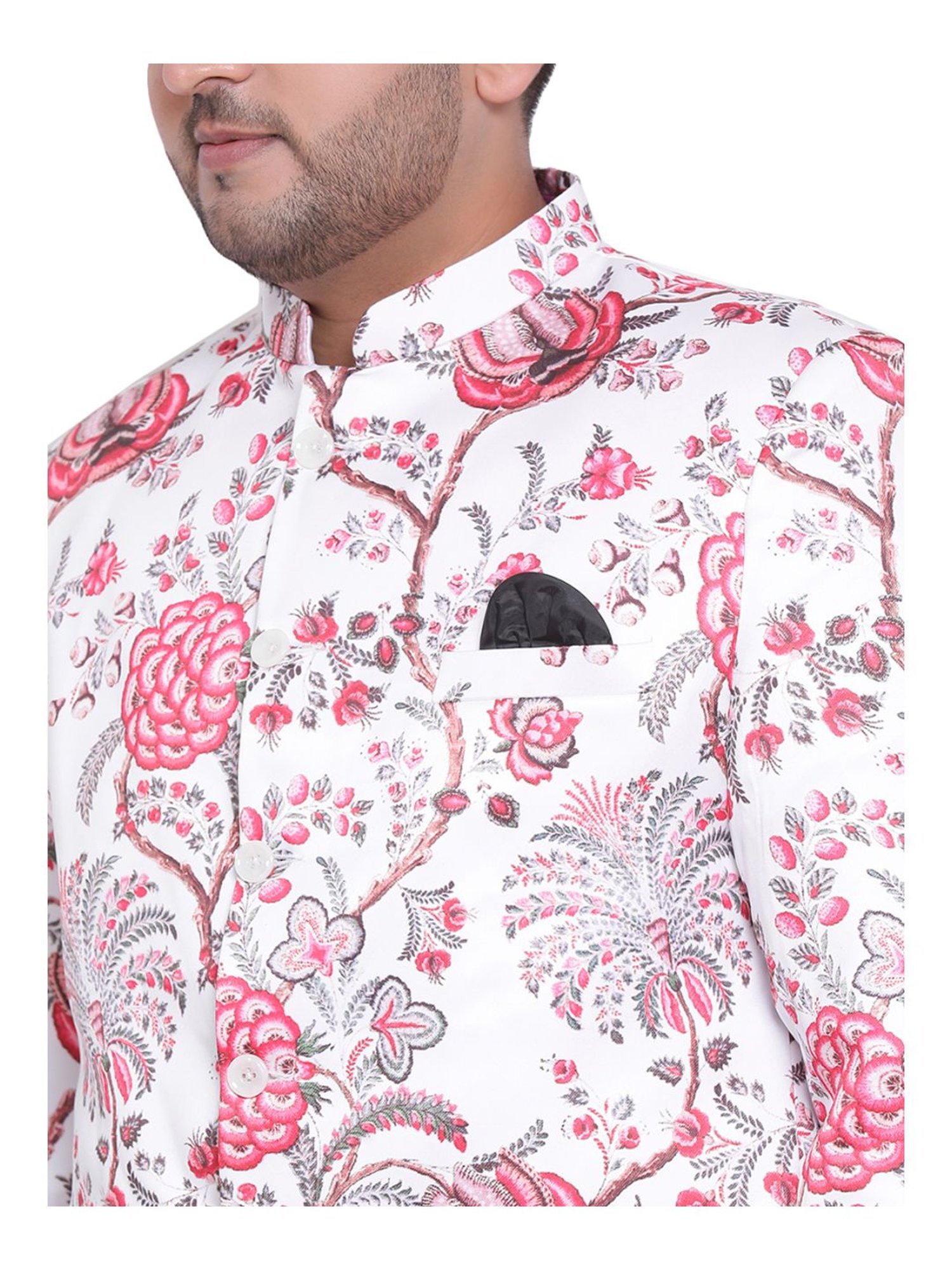 Hangup Purple & White Regular Fit Printed Kurta Bottom & Jacket Set