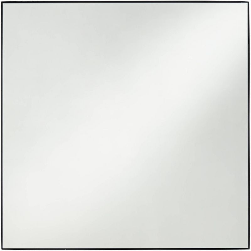Noble Park Aryn Matte Black Metal 26" Square Wall Mirror
