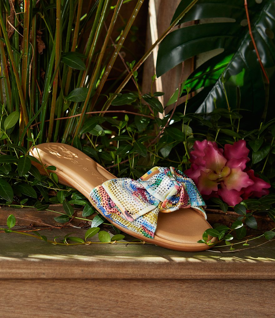 Alex Marie Hamala Rhinestone Knotted Slide Sandals