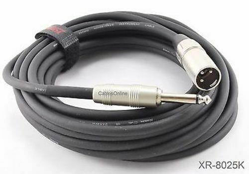 25ft. Kirlin XLR 3-Pin Male / 1/4" Mono Male Shielded OFC Microphone Cable
