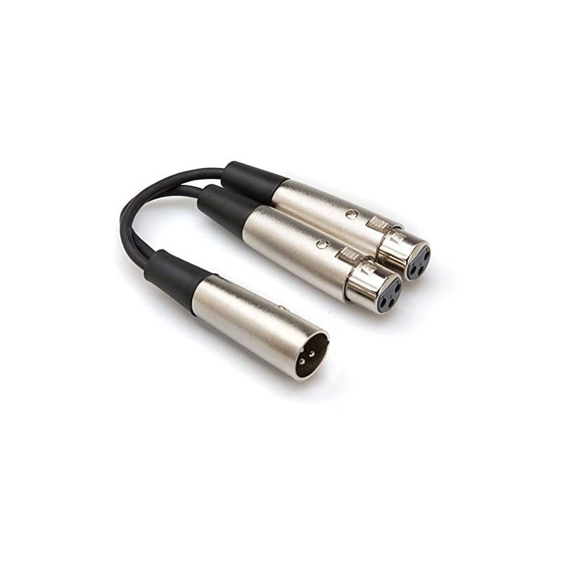 YXF-119 XLR3M to Dual XLR3F Y Cable, 6 Inch