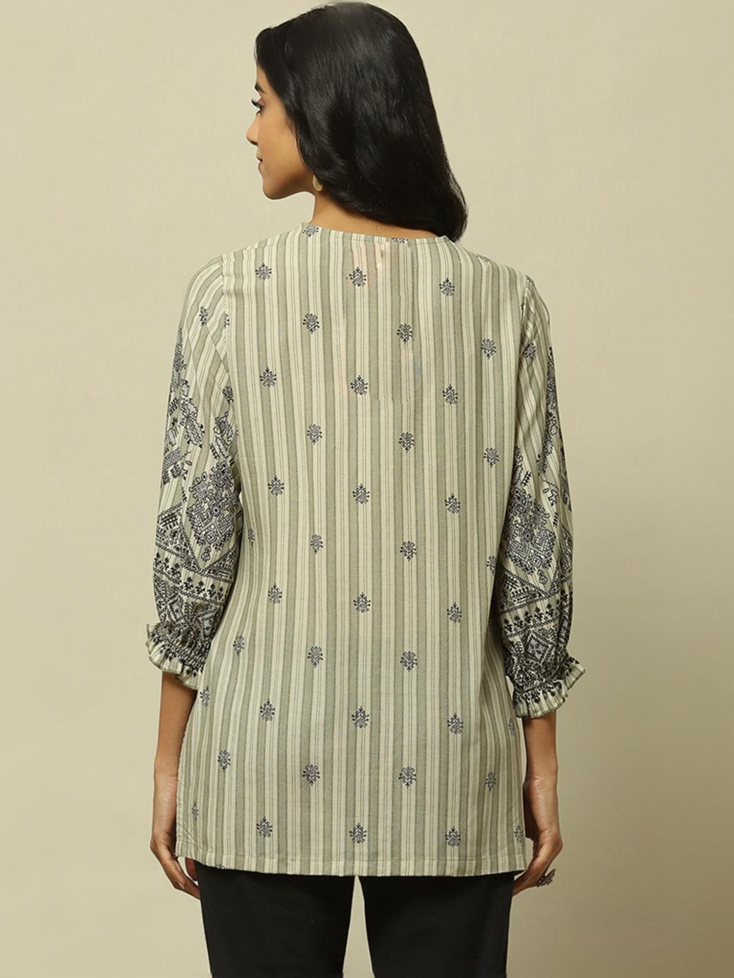 Rangriti Beige Printed Tunic