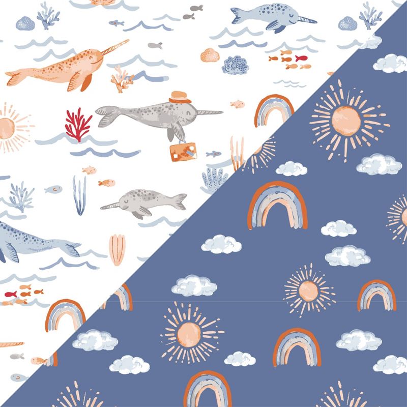 Bebe au Lait Muslin Swaddle Blanket Set Narwhal - Hello Sunshine