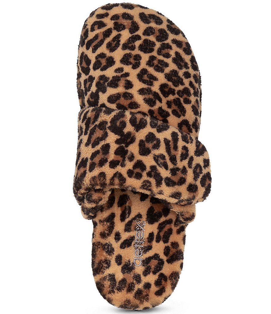 Aetrex Mandy Leopard Print Closed Toe Slippers