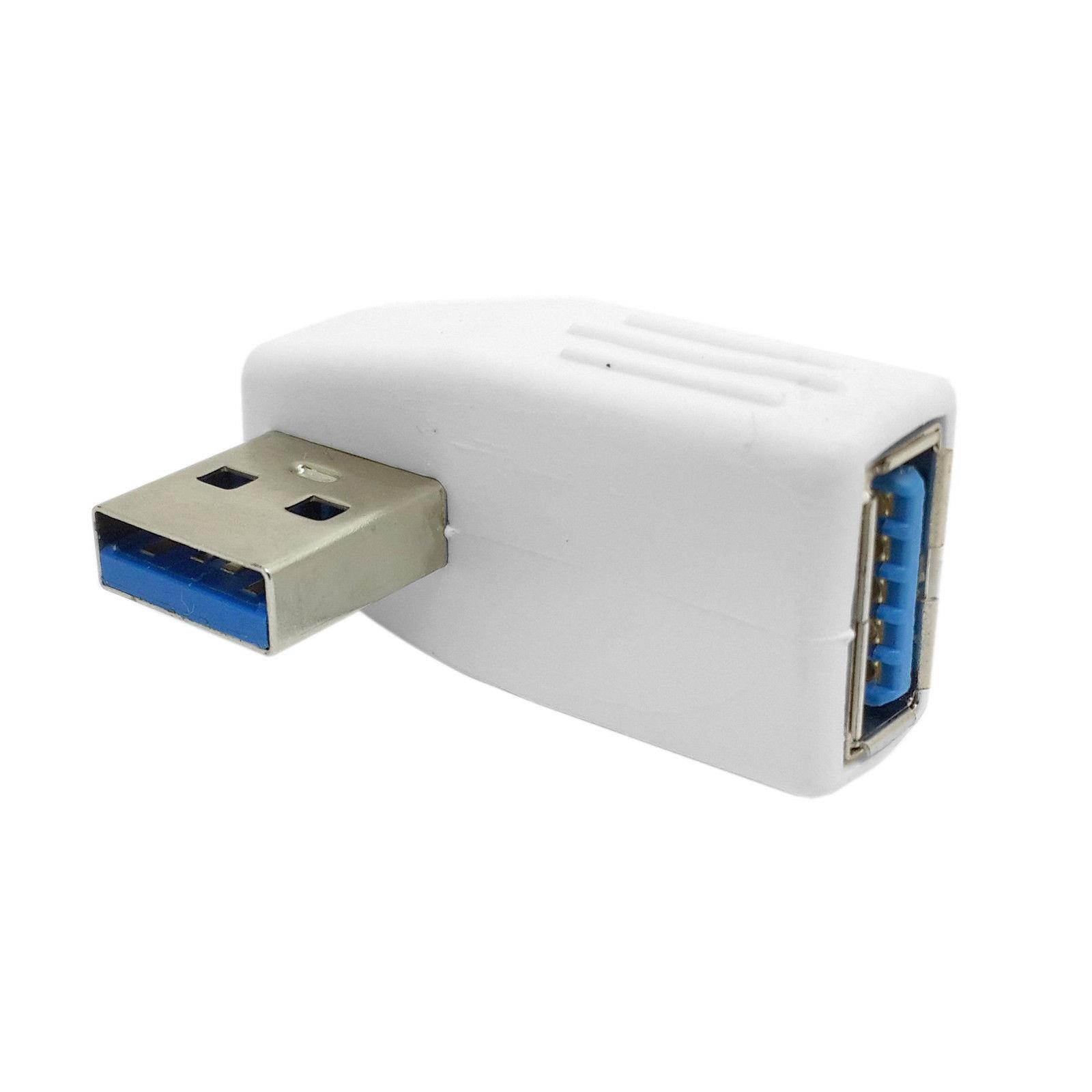 White 90d USB 3.0 male to Female vertical left Angled Adapter for retina Macbook