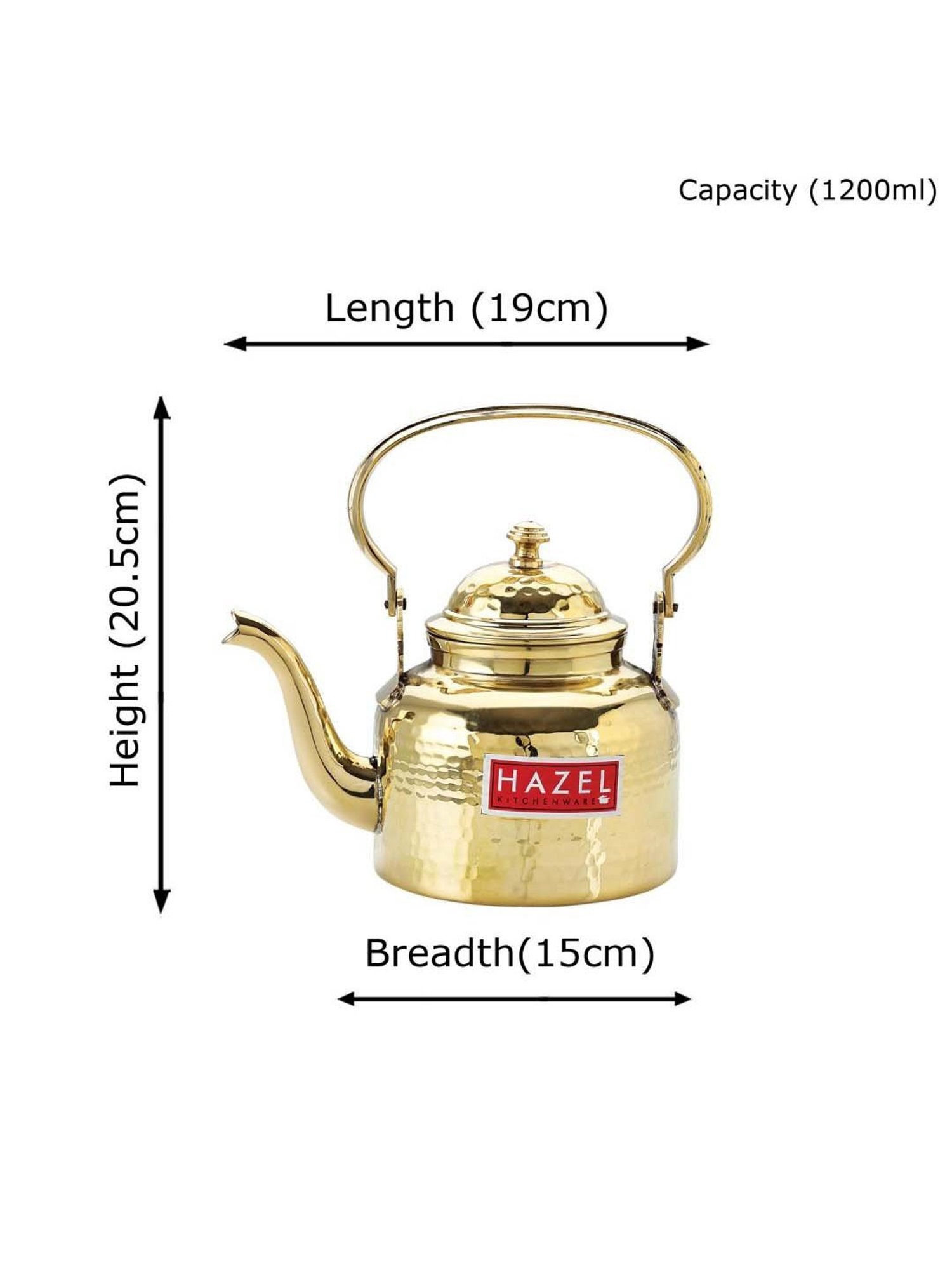 HAZEL Golden Brass Tea Pot (1.5 L)