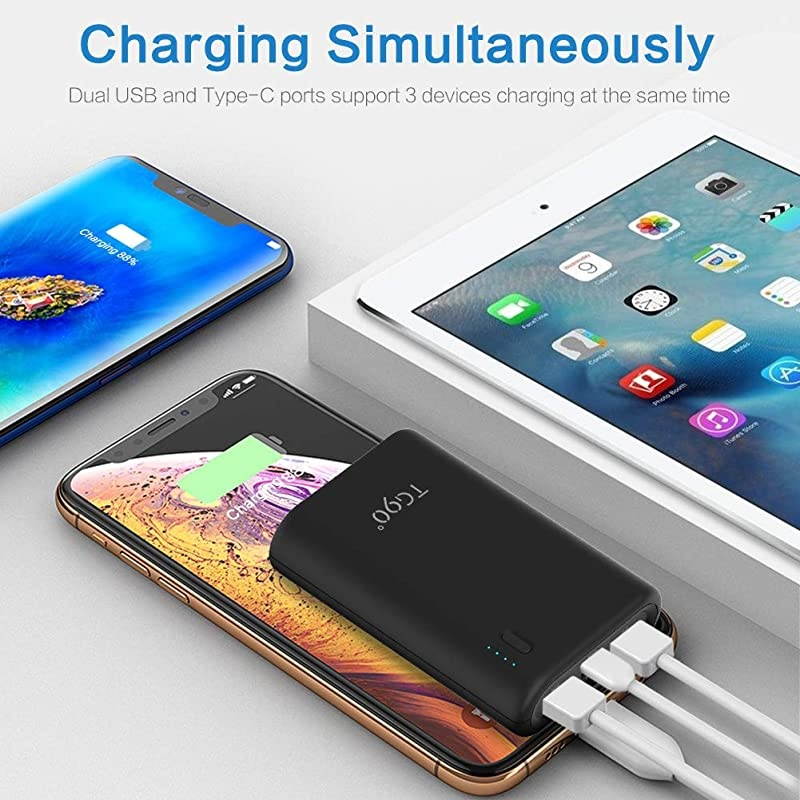 10000mah Power Bank External Battery Packs, Portable Charger with Built-in Cables for Cell Phone Battery Backup, Portable Phone Charger Compatible with iPhone, iPad, iPod, Android Phones