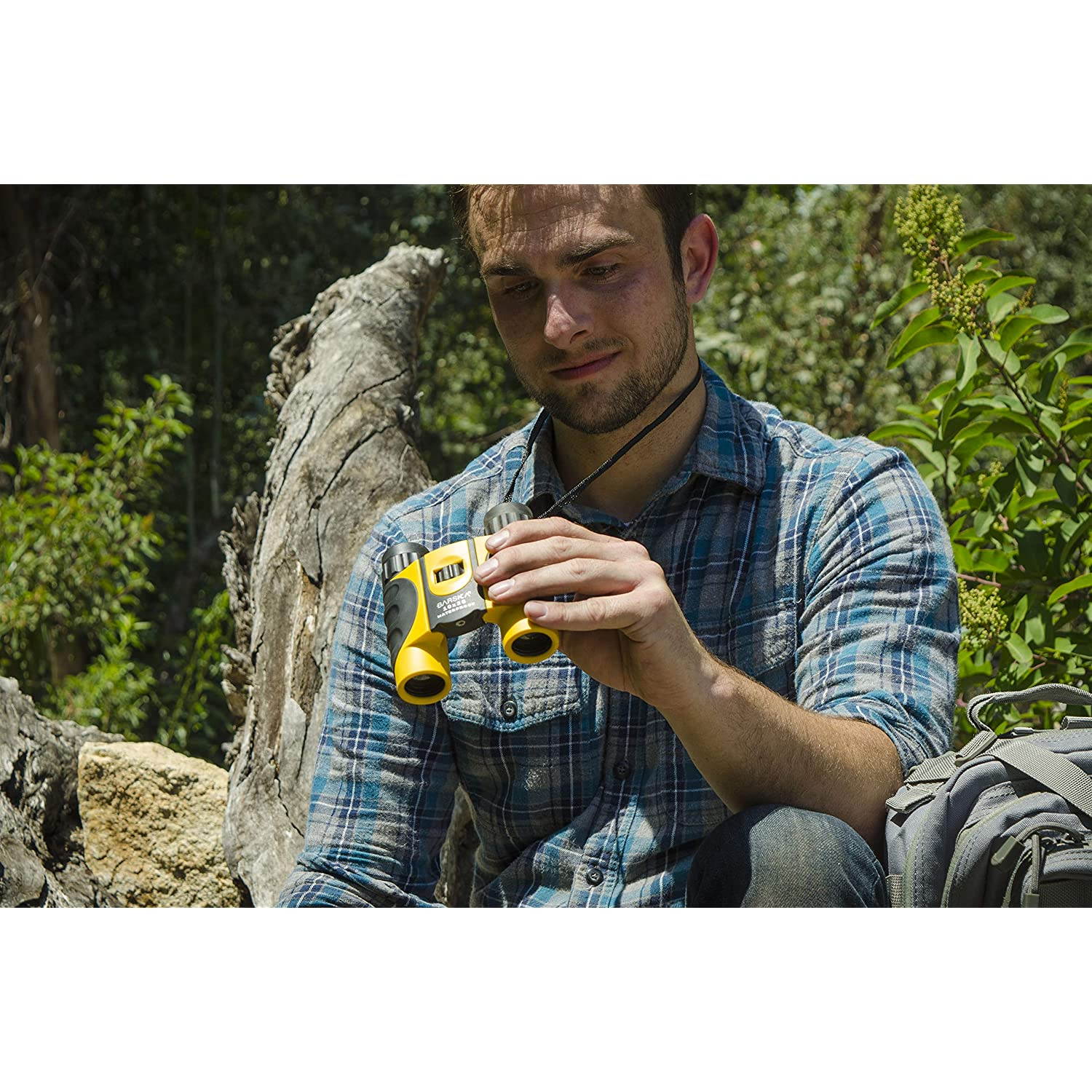 BARSKA 10x25 Compact Waterproof Binocular (Yellow)