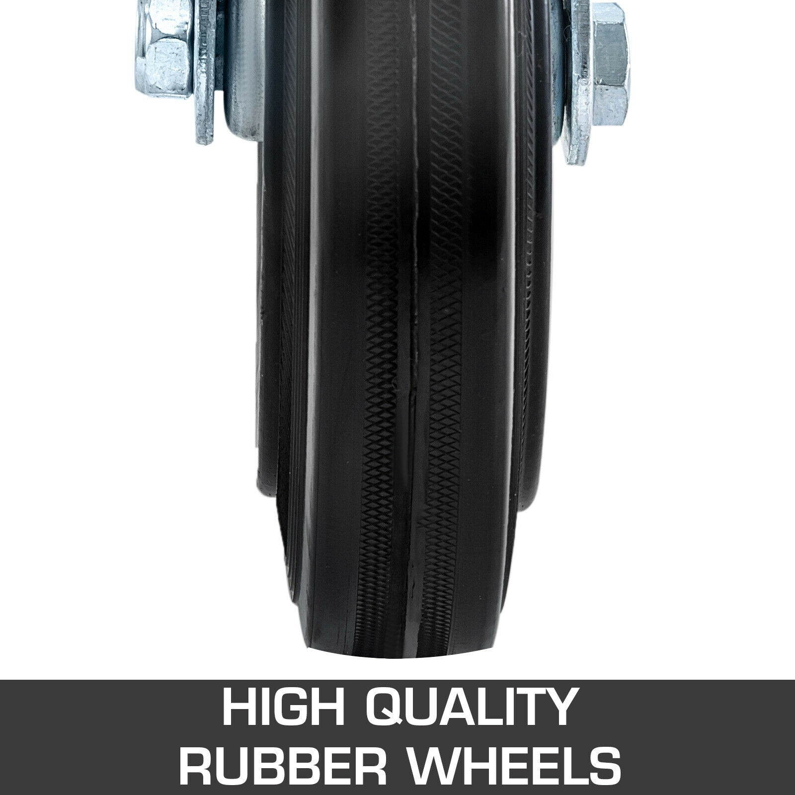 8\" Rubber Swivel Casters Steel Core 360 Swivel Steel Floor Protection Top Plate