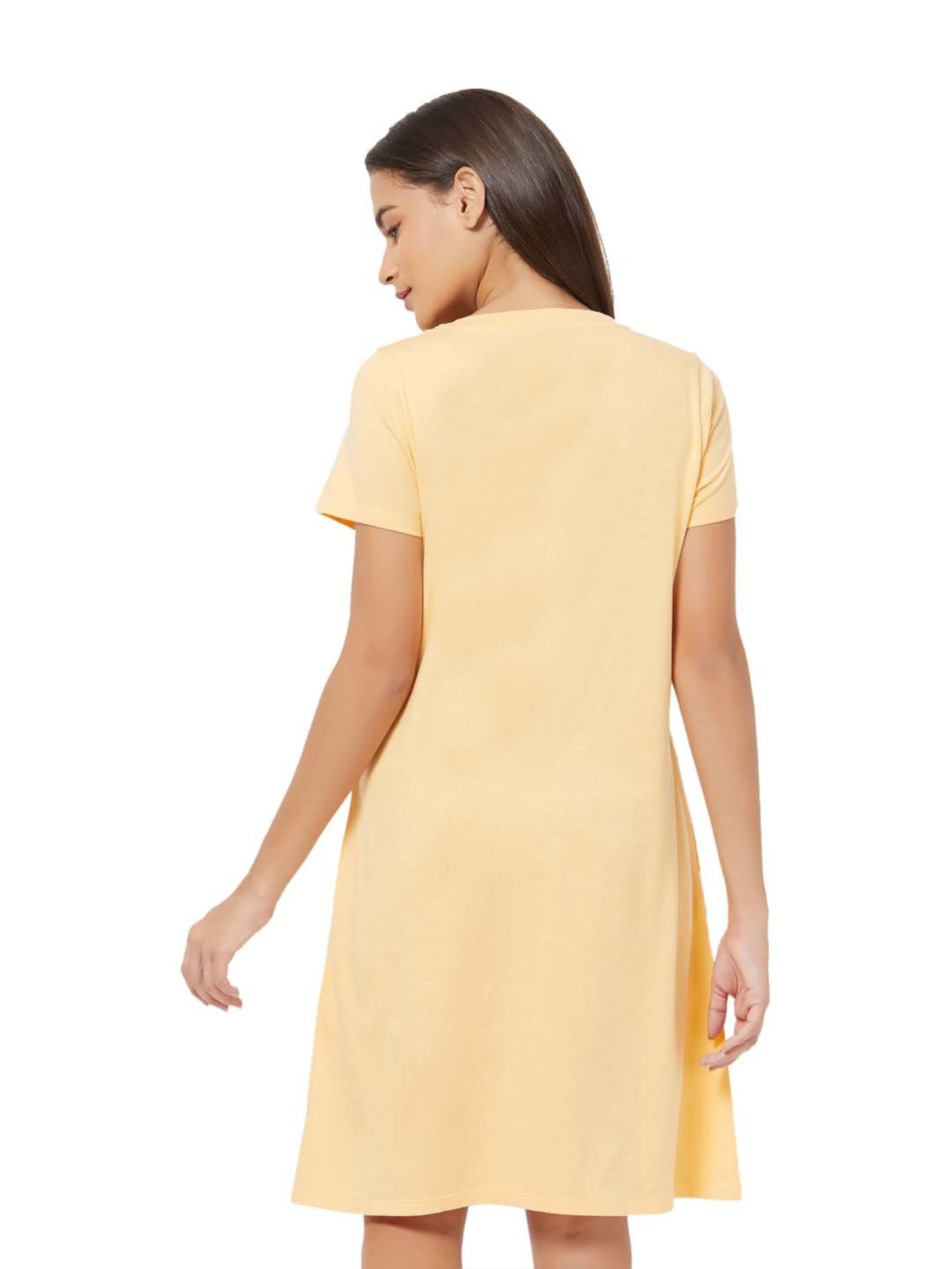 Soie Cream Cotton Printed Sleep T-Shirt