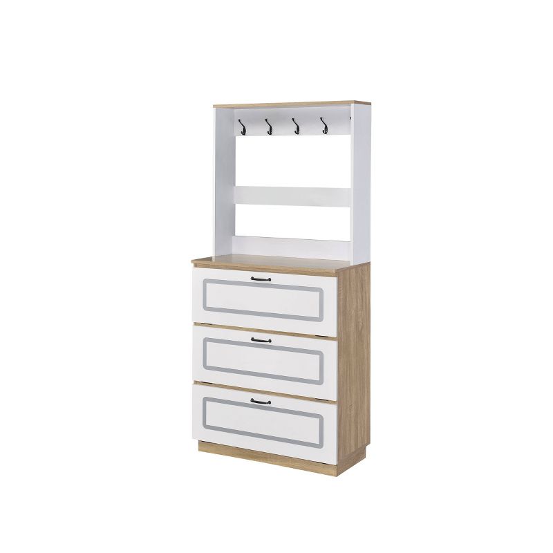 Hewett Shoe Cabinet Light Oak/White - Acme Furniture
