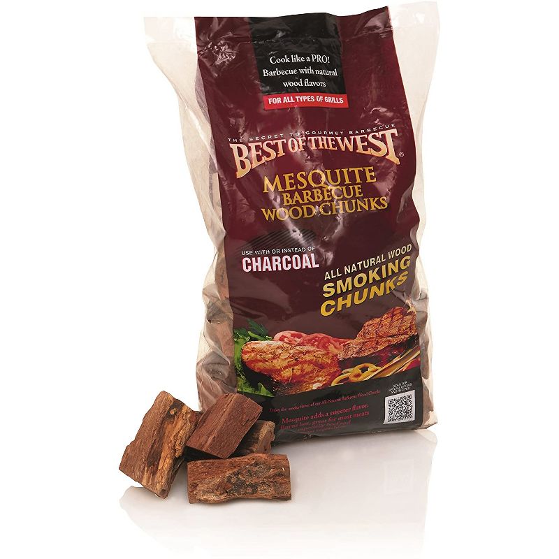 Best of the West All Natural BBQ Multi Flavored Smoking Wood Chunk Grilling Bundle with Hickory, Mesquite, and Apple Wood Chunks (3 Pack)