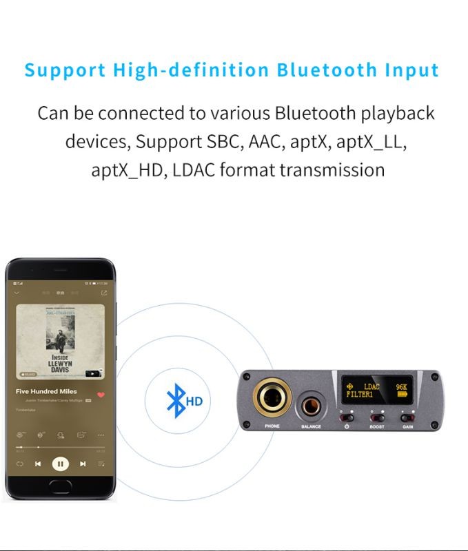 XDUOO XD05 BAL Portable HIFI Balanced DAC Decoder Bluetooth Headphone Amplifier Dual ES9038 DSD512 PCM32Bit/768KHz USB