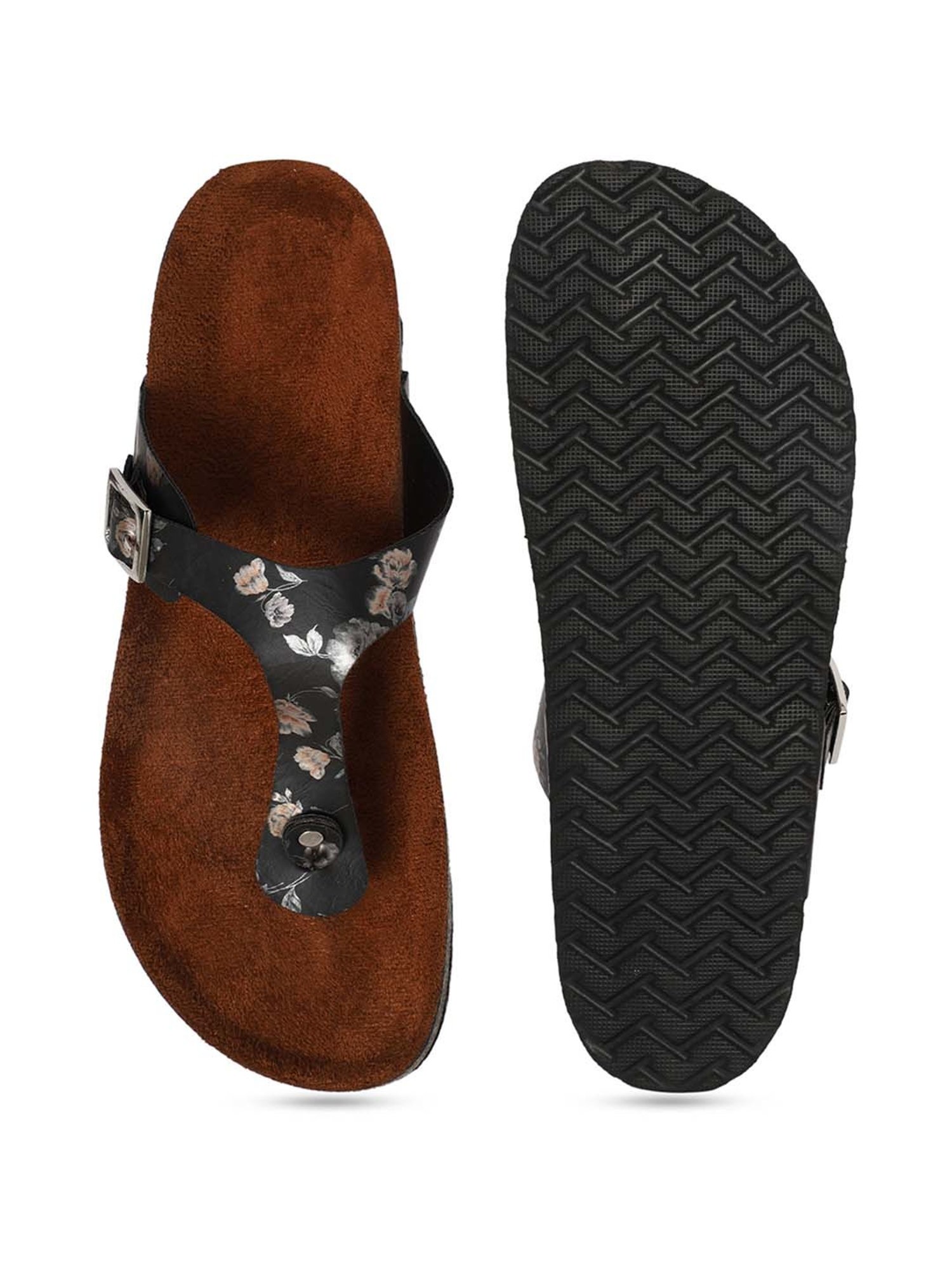 Mozafia Women's Black Thong Sandals