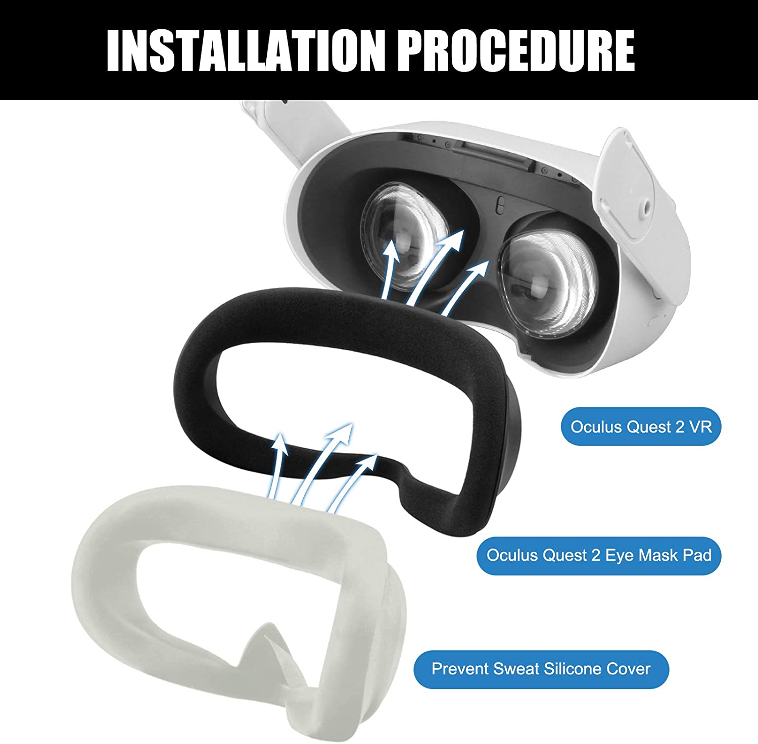 2 Pairs Oculus Quest 2 Elite Washable Silicone Handle Protective Cover