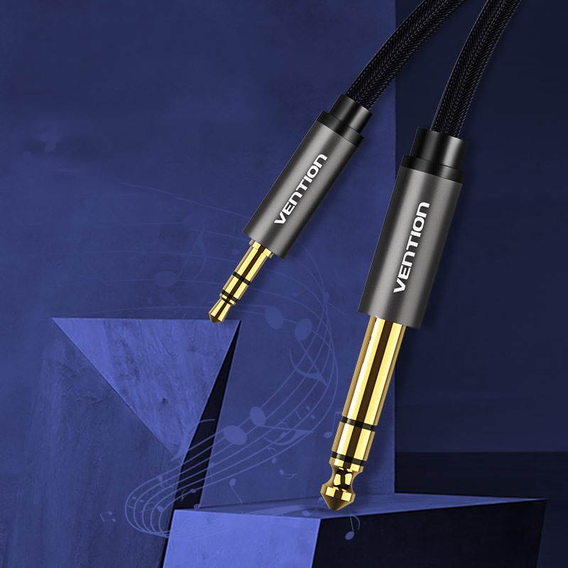 BAI 3.5mm to 6.35mm Adapter Aux Cable for Mixer Amplifier Guitar Bi-direction 6.5mm Jack to 3.5mm Jack Male to Male Audio Cable 1.5M