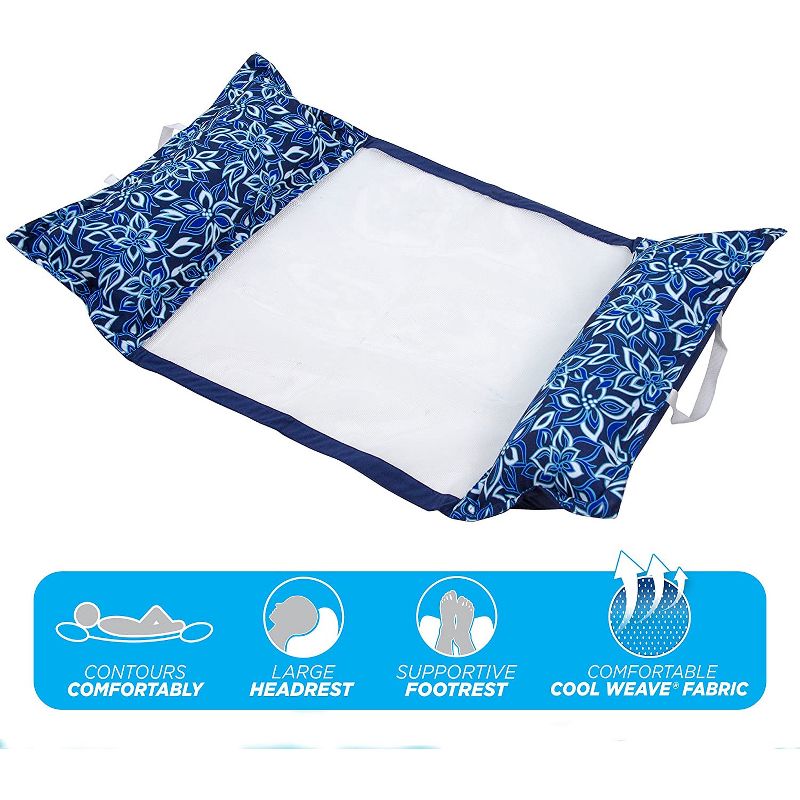 Aqua Leisure 4-in-1 Inflatable Supreme Monterey Hammock Beach Pool Water Float Chair Lounger Drifter Saddle with 2 Pillows, Orchid Blue